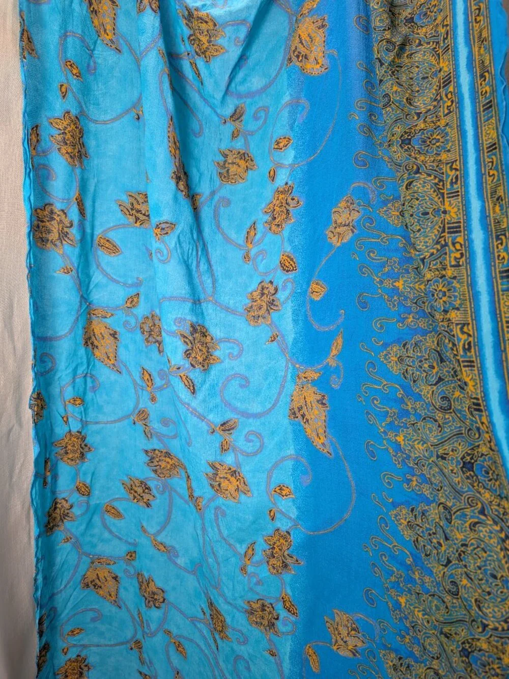 Dancing Grecko Hawaii Blue Gold Sarong / Shawl / Wrap 44